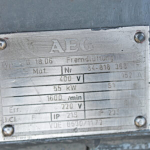 AEG G 18.06 Gleichstrommotor mit Fremdlerregung und Fremdlüftung