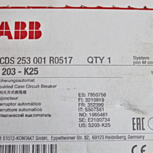 ABB S203-K25 2CDS 253 001 R0517 QTY 1 Sicherungsautomat -unused-