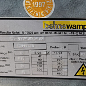 Federleitungstrommel Behne Wampfler BW 430-1824-1BC