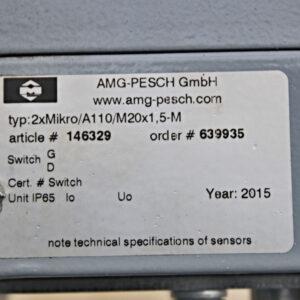 AMG-PESCH SAF 33 NC – Antrieb + Rückmeldeeinheit 2xMikro/A110/M20x1,5-M